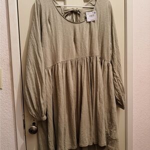 American Eagle Outfitters Long Sleeve Dress in Olive